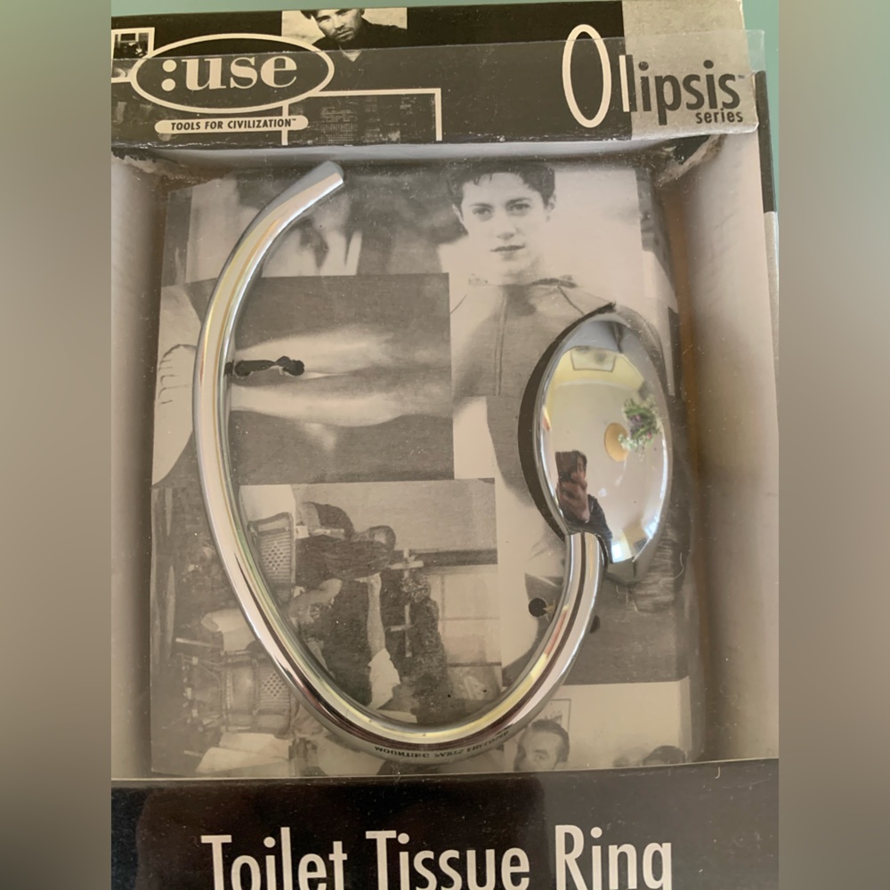Chrome Steel Bathroom Toilet Paper tissue Holder Ring Olipsis :Use brand NWT